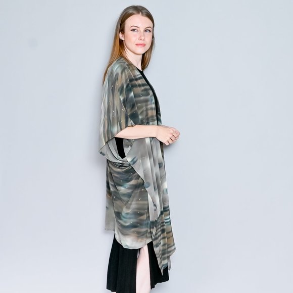 247. VINTAGE Aliki Yamani Creations Silk Kaftan OS - Picture 3 of 10